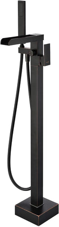 Freestanding Bathtub Faucet Tub Filler Waterfall Single Handle Oil Rubbed by wowkksanitaryware