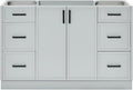 ARIEL Kelly 54 inch Bathroom Vanity Without Sink in Grey, Bathroom Base Cabinet by Ariel