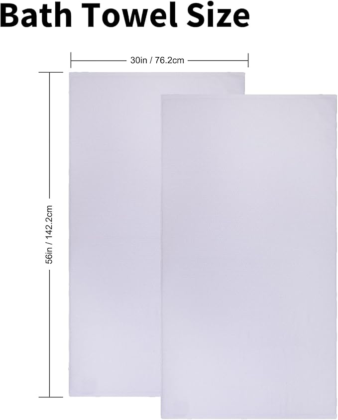 Everplush Diamond Collection Oversized Bath Towel – 2 Pieces, Super Soft & - Image 2