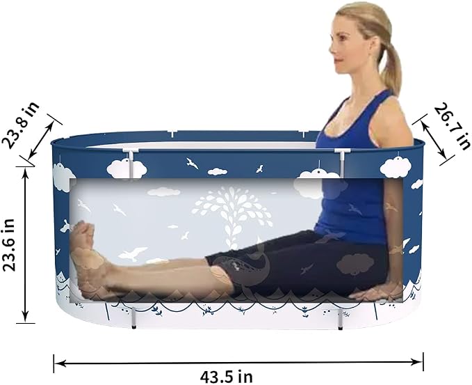 ptlsy Ice Bath Tub for Adults, Large Portable Bathtub for Adult, Folding - Image 2