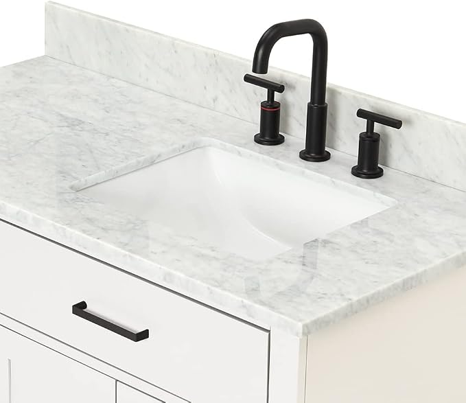 ARIEL Hepburn 43 Inch Single Sink Bathroom Vanity in White, Italian Carrara - Image 8