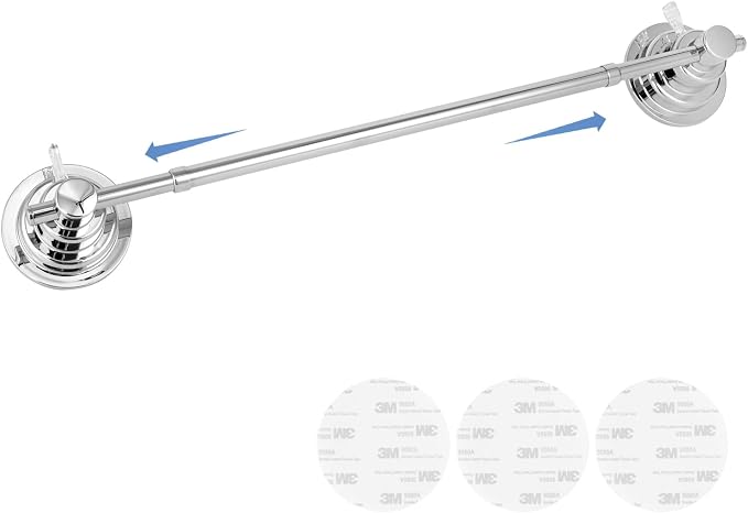 Suction Cup Towel Bar for Shower, 15.75''-25.6'' Adjustable Stainless Steel by VIDUTC