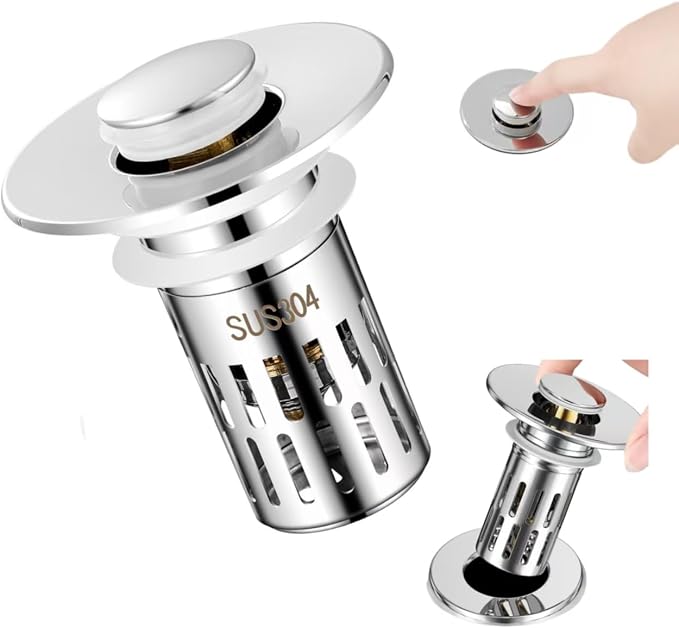（2PCS） Bathroom Sink Stopper，Sink Drain Strainer，Pop-up Removable Hair Catcher by Unknown
