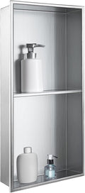 SaniteModar Shower Niche, Stainless Steel Shower Niche 12" X 24" No Tile Needed by SaniteModar