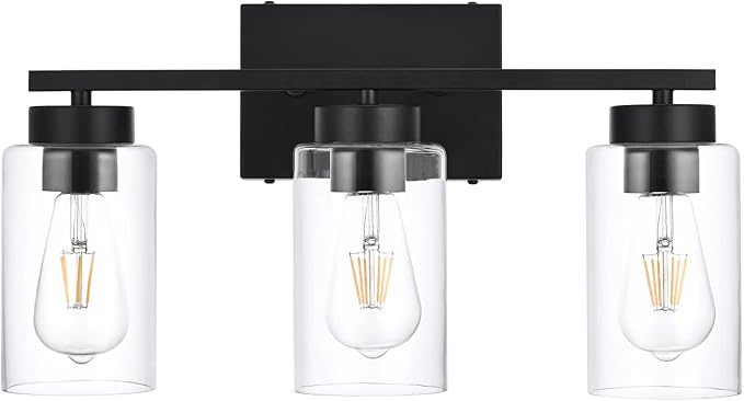 3-Light Bathroom Vanity Light, Modern Black Wall Lights by A1A9