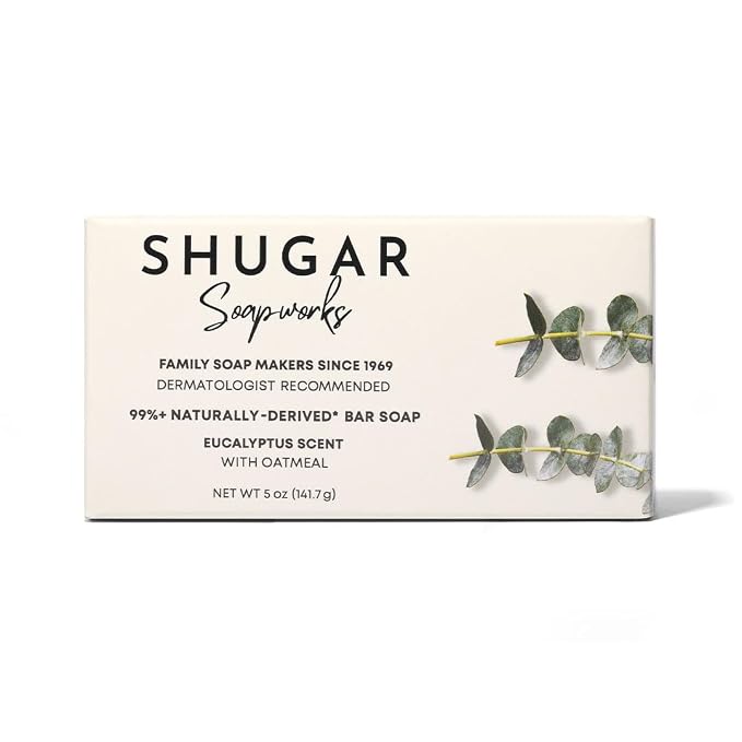 Shugar Soapworks Oatmeal & Eucalyptus 5 oz Beauty Bar Soap 8-Pack | Plant-Based - Image 10