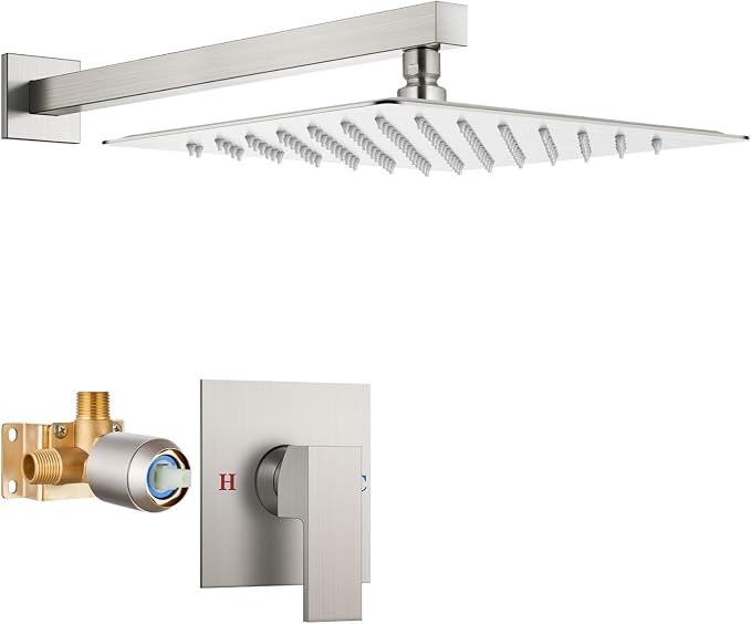 Airuida Shower Faucet Set Bathroom Rain Shower System SUS304 Stainless Steel by Airuida
