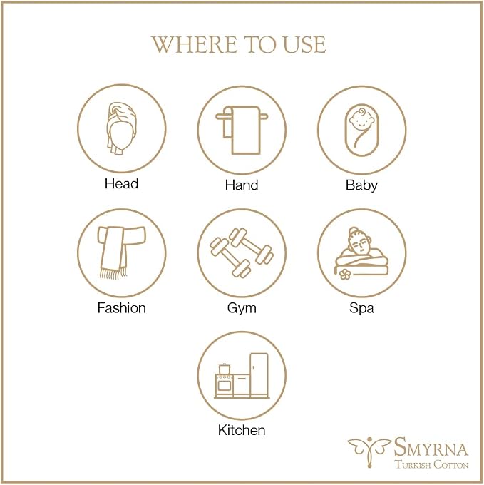 SMYRNA TURKISH COTTON Classical Series Turkish Hand Towels Set of 2, 18x30 inch - Image 3