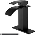 Airuida Matte Black Waterfall Bathroom Faucet, Single Handle Single Hole by Airuida