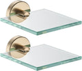 JQK Small Floating Glass Shelves Champagne Bronze, 4 Inch Display Ledges by Homeimprovement