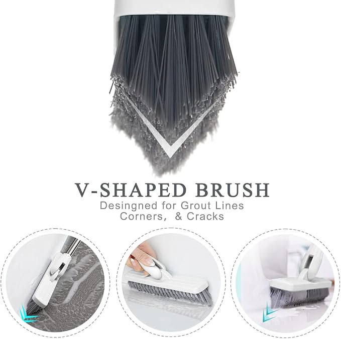 LandHope Grout Brush with Long Handle 50inches Grout Cleaner - Image 3