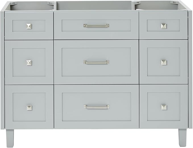 ARIEL Monroe 48 inch Bathroom Vanity Without Sink in Grey, Bathroom Base Cabinet by Ariel