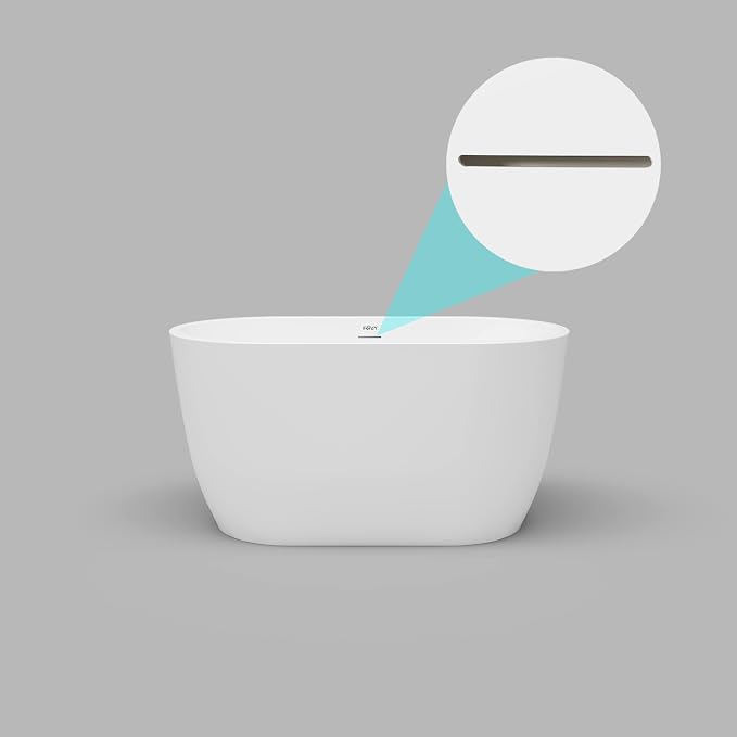 FerdY 47" Bali Acrylic Freestanding Bathtub, Gracefully Shaped Freestanding - Image 9