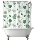 Green Leaves Clawfoot Tub Shower Curtain Liner 180Wx60H Botanical Shower Liner by De-Mediocre