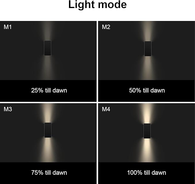 Solar Outdoor Lights, 3000K 700LM Solar Wall Lights Outdoor Up and Down - Image 4