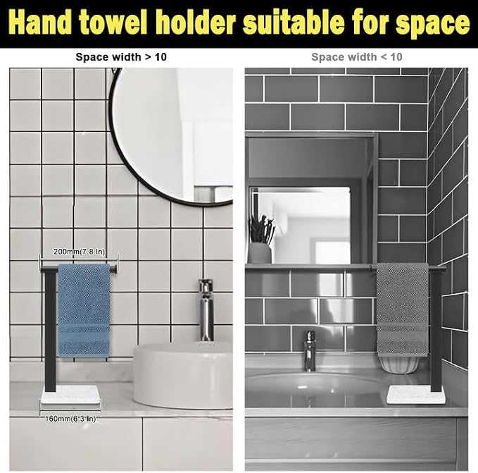 Stainless Steel L-Shaped Hand Towel Holder, SUS304 Bathroom Towel Rack - Image 3