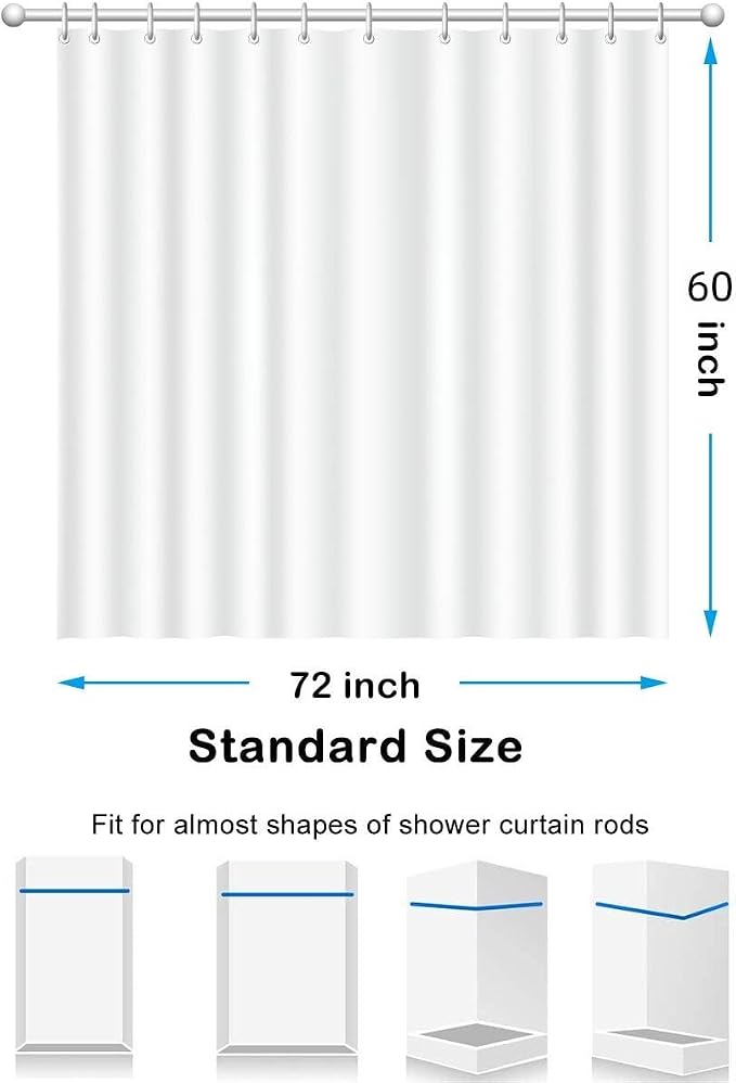 Clear Stall Shower Curtain Liner Plastic Shower Liner 72W x 60 H inch Washable - Image 2