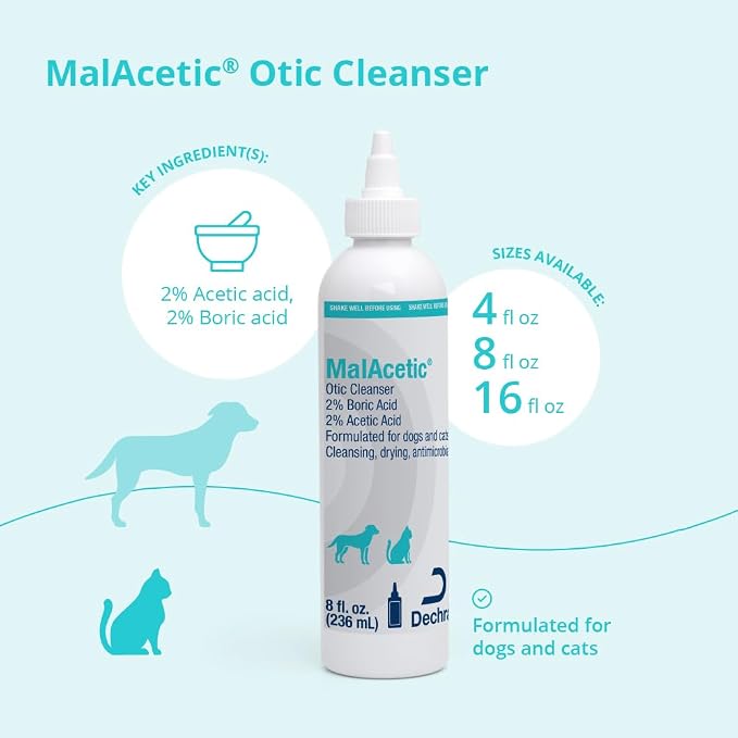 Malacetic Otic Cleanser for Dogs and Cats, 8 fl oz - Image 3