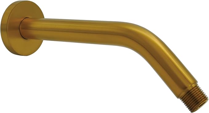 Aquaiaw Shower Arm and O-Ring Flange, 8 inch, Solid Brass, Both Soldered 1/2 by AQUAIAW