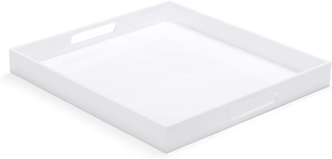 White Acrylic Ottoman Tray by ATOZONE