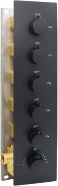 HOMEDEC Matte Black 5-Way Shower Diverter Valve Kit, 5 Port Concealed Brass by HOMEDEC