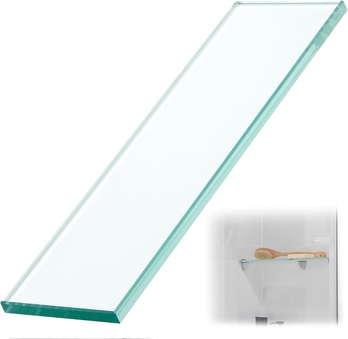 1 Pcs 3-3/8" x 12" 3/8" Glass Shelf by Teenyyou