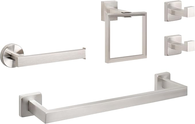 NearMoon 5 Pieces Bathroom Hardware Set 304 Stainless Steel by NearMoon