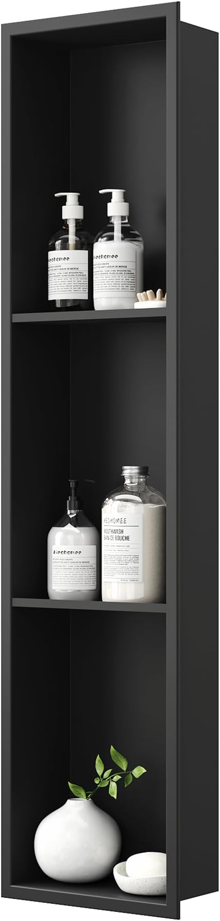 Neodrain 8X36 Inch Matte Black Three Layers Shower Niche, Stainless Steel NO - Image 3