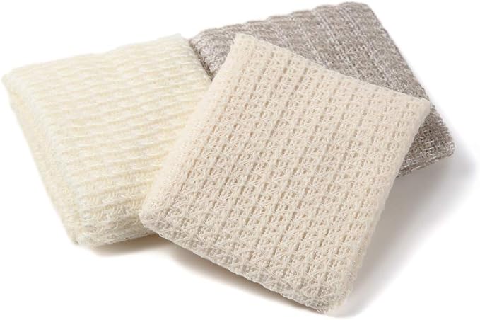 Exfoliating Washcloth Shower Back Scrubber, Natural Loofah by TerraDistribution