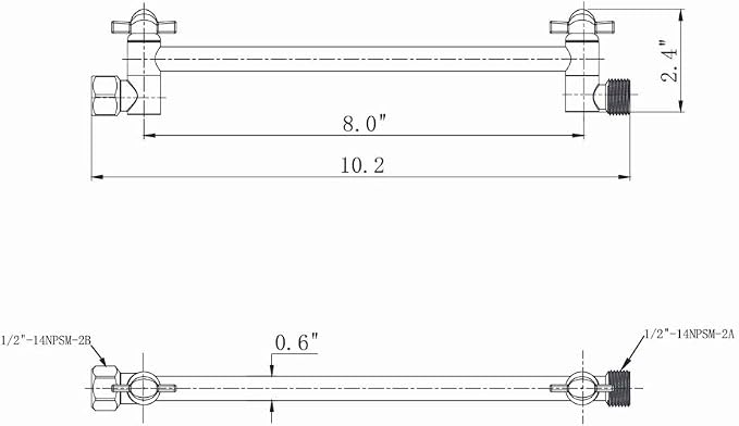 8 Inch Shower Head Extension Arm Oil Rubbed Bronze.Solid Brass Adjustable - Image 2