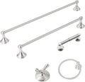 Brushed Nickel 5 Piece Bathroom Hardware Set Towel Rack Set Adjustable by Designchangeslife