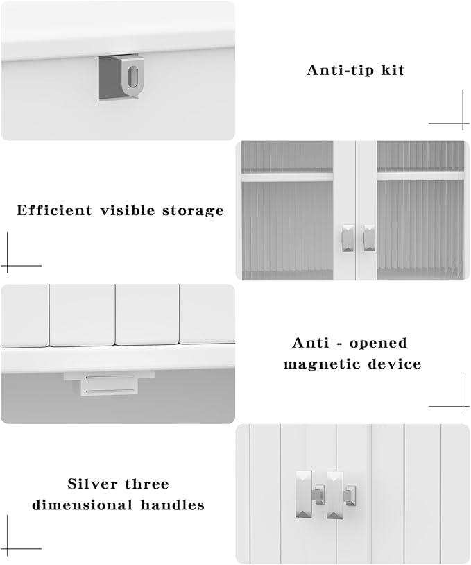 53.1" H Tall Bathroom Storage Cabinet, Bathroom Floor Cabinet - Image 6