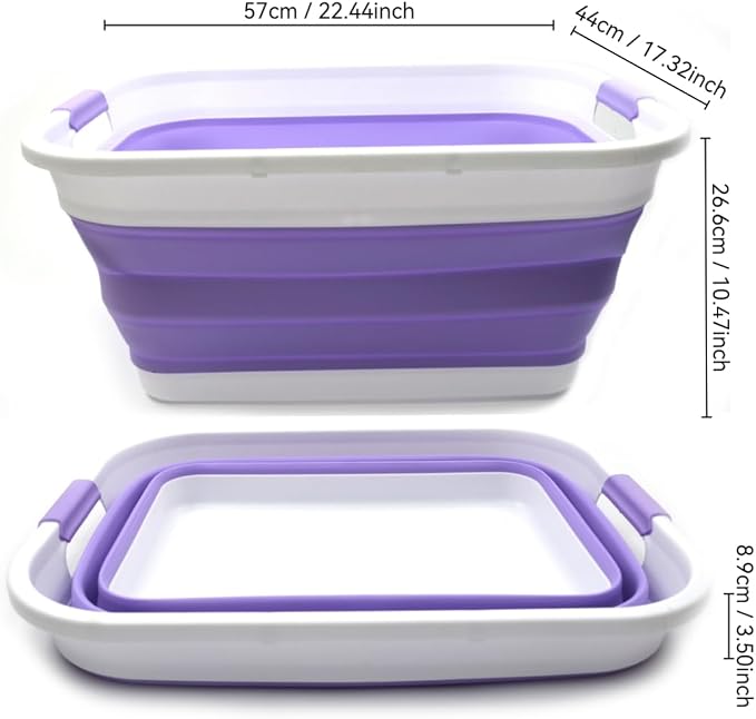 SAMMART Set of 2-41L Collapsible Plastic Laundry Basket-Pop Up Storage - Image 4
