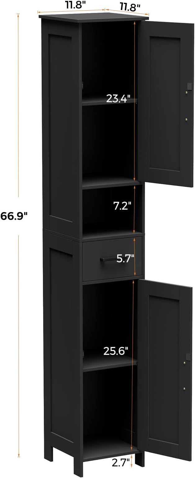Homhedy 67" H Tall Bathroom Storage Cabinet - Image 3