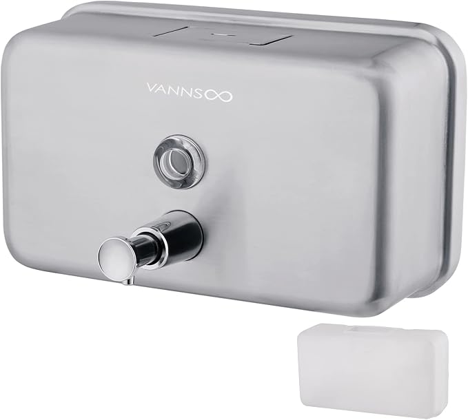 Commercial Wall Mount Stainless Steel Soap Dispenser, Rust-Proof Lining Liquid by VANNSOO