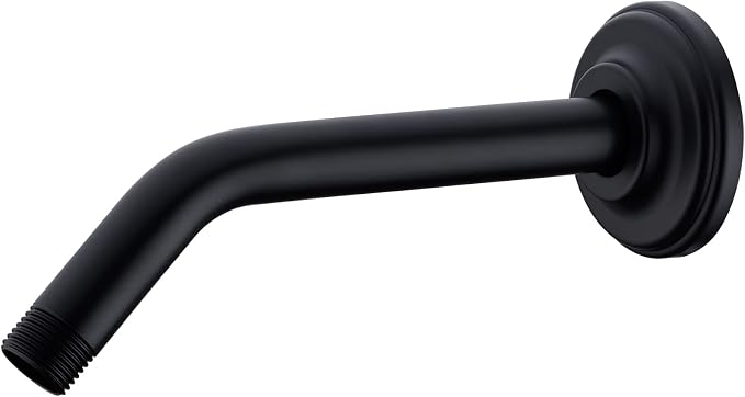 9 Inch Angled Shower Arm with Flange, Wall-Mounted Heavy Duty Stainless Steel by DIKUROOMS
