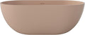Premium 59" Pink-Sandstone Solid Surface Free Standing Tub, Upgraded Oval Resin by HIGEINE