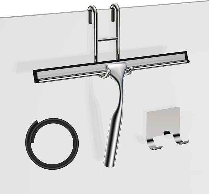 Stainless Steel Squeegee for Shower Glass Doors, 10-Inch All-Purpose Squeegee by SSTOOHL