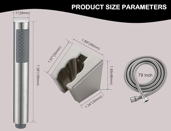 Handheld Shower Head with Hose, Hand Held Shower Wand Head with Long Hose - Image 4