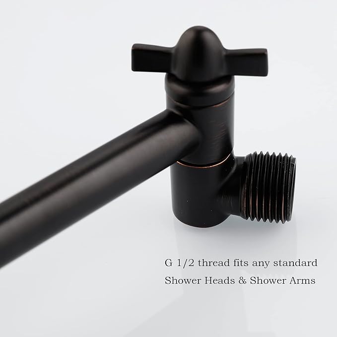 Adjustable Shower Extension Arm, 10 Inch Brass Oil Rubbed Bronze Shower Arm - Image 2
