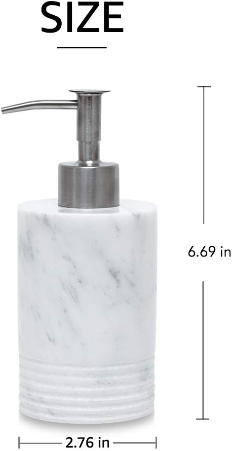 Marble Soap Dispenser with Stainless Steel Pump - Image 2