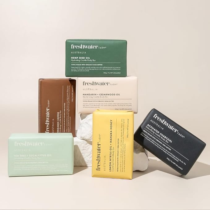 Freshwater Farm Australia Natural Soap Bar- Tea Tree + Eucalyptus Oil| 7oz x 8 - Image 9