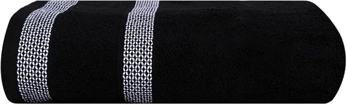 CASA COPENHAGEN Solitaire 2 Piece Bath Sheet Towel Set- Black, 600 GSM Designed - Image 4