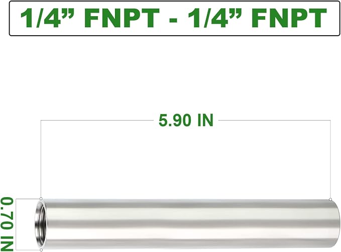 TAISHER 2PCS Stainless Steel Pipe Fittings, 1/4" NPT x 1/4" NPT Female Threaded - Image 4