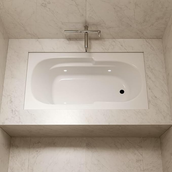 Carver Tubs - AR6032 - Modern White Fiberglass Soaking Bathtub - Image 3