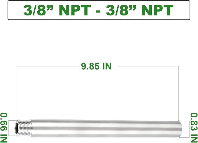 TAISHER 2PCS Stainless Steel Pipe Fittings, 3/8" NPT Male x 3/8" NPT Female - Image 4