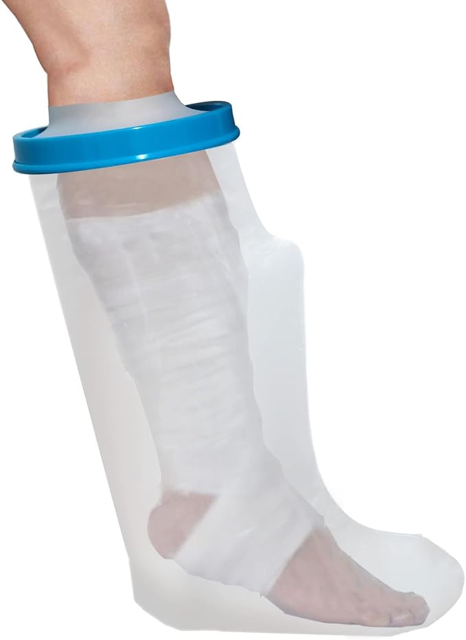 100% Waterproof Leg Cast Cover for Showering, Reusable Adult Short Leg Cast by Tideshake