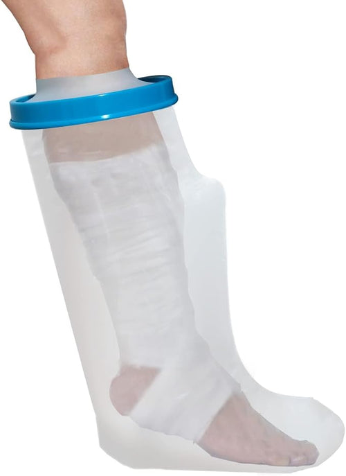 100% Waterproof Leg Cast Cover for Showering, Reusable Adult Short Leg Cast by Tideshake