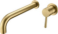 SUMERAIN Wall Mount Bath Tub Faucet Brushed Gold Tub Filler Extra Long Spout by SUMERAINFAUCETS
