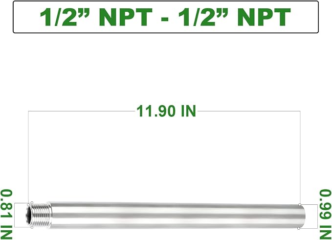 TAISHER 1PCS Stainless Steel Pipe Fittings, 1/2" NPT Male x 1/2" NPT Female - Image 4
